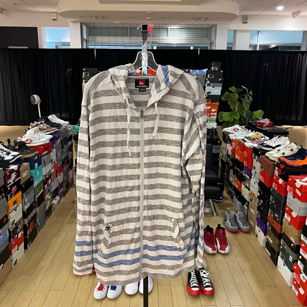 Quiksilver Striped Zip Up Jacket Sz XXL